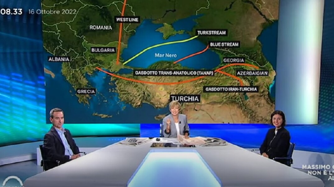 Το πάνελ εκπομπής στην ιταλική τηλεόραση όπου συνέβη το απρόοπτο