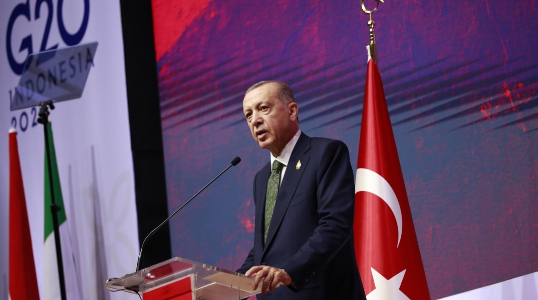 Ρετζέπ Ταγίπ Ερντογάν: Σταθερός παραμένει στην επιθετική ρητορική κατά της Ελλάδας - Οι νέες δηλώσεις του Τούρκου προέδρου από το βήμα της συνόδου των G20.
