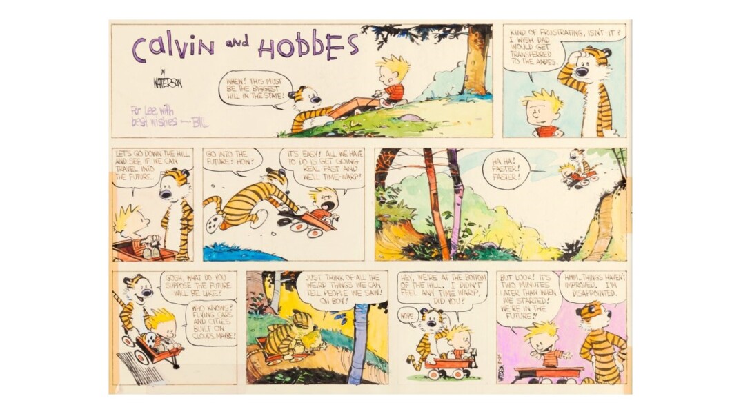 Ρεκόρ σε δημοπρασία για χρωματιστό στριπ του «Calvin and Hobbes» - Πωλήθηκε έναντι 480.000 δολαρίων ένα από τα πιο πολύτιμα κόμικς στην ιστορία της 9ης τέχνης. 