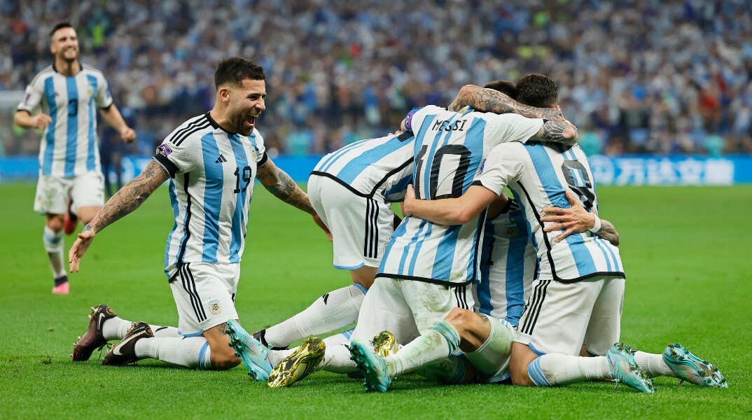 Οι πανηγυρισμοί της Αργεντινής στο 2-0 κόντρα στην Γαλλία