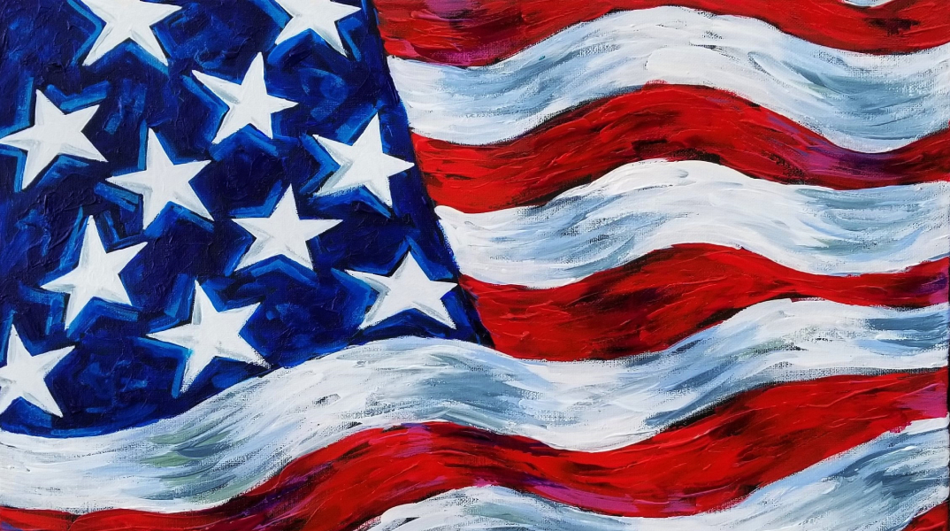 Η σημαία των ΗΠΑ ζωγραφισμένη με ακρυλικά από την Galina Victoria