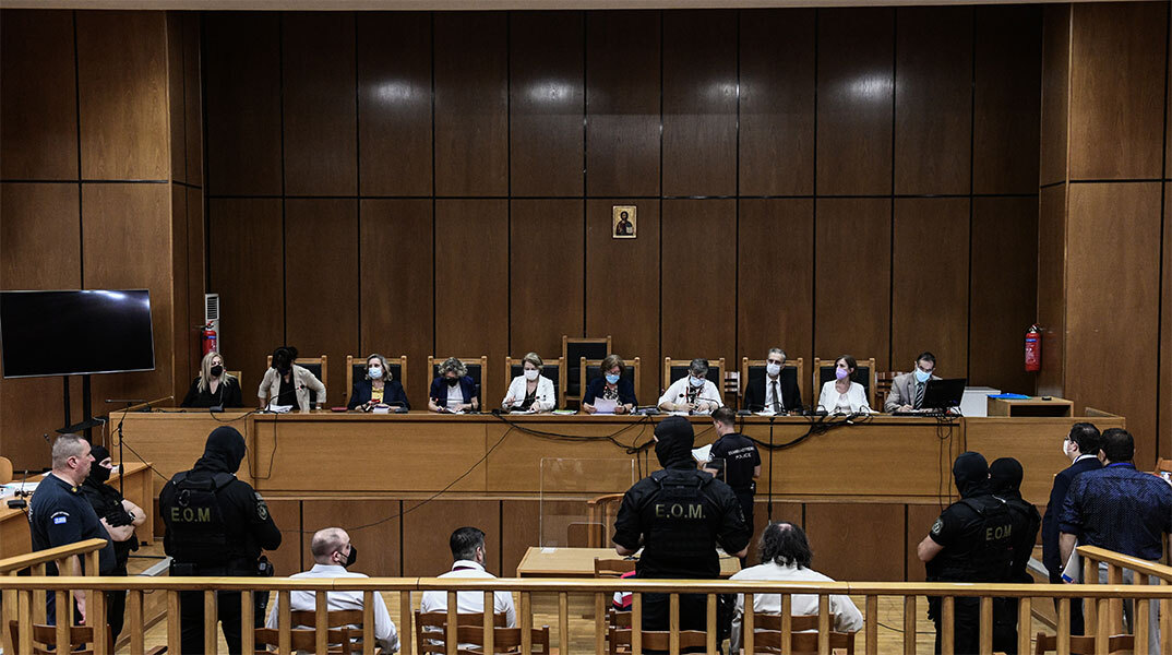 Η αίθουσα όπου πραγματοποιείται η δίκη της Χρυσής Αυγής