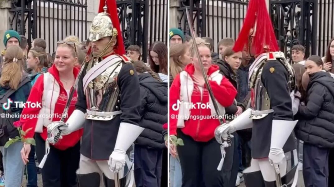 Viral στο TikTok η «έκρηξη» μέλους της βασιλικής φρουράς στο Μπάκιγχαμ
