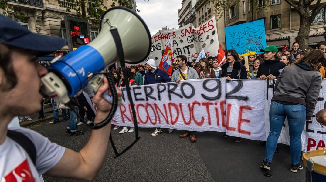 Διαδηλωτές κατά του συνταξιοδοτικού στη Γαλλία