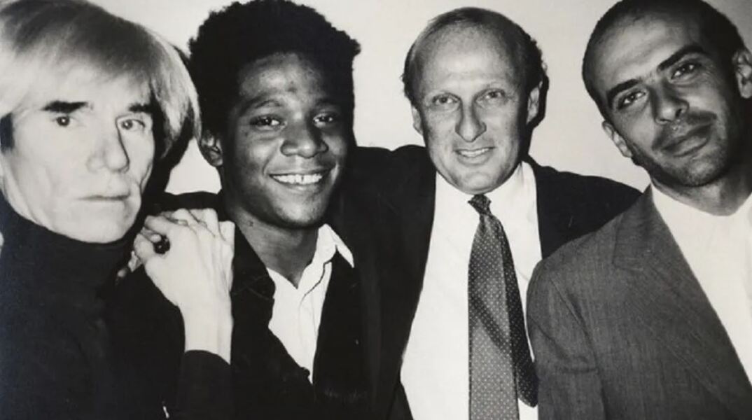 Andy Warhol, Jean-Michel Basquiat, Bruno Bischofberger and Fransesco Clemente, New York, 1984
