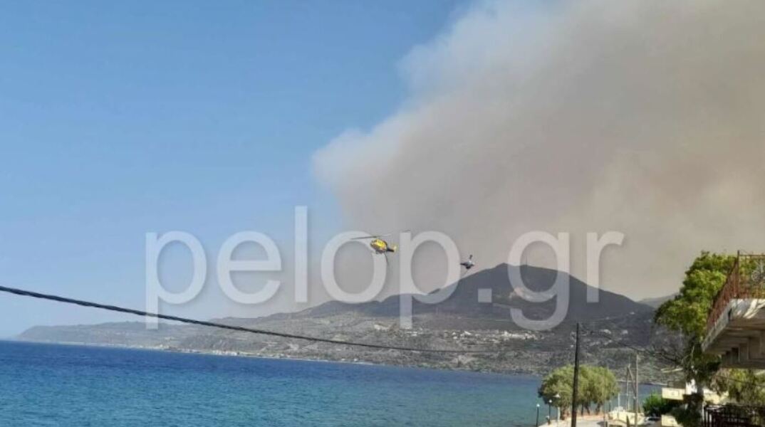 Μεγάλη φωτιά στα Ζαχλωρίτικα Αιγίου
