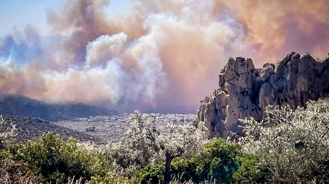 Πυρκαγιά στον Πρόδρομο Βοιωτίας: Νέο μέτωπο απειλεί οικισμούς - Οι ριπές των ανέμων φτάνουν τα 8 μποφόρ και οι αναζωπυρώσεις είναι συνεχείς.