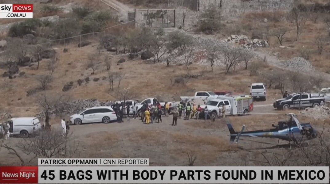 Οι αρχές στο σημείο όπου βρέθηκαν τα πτώματα στο Μεξικό