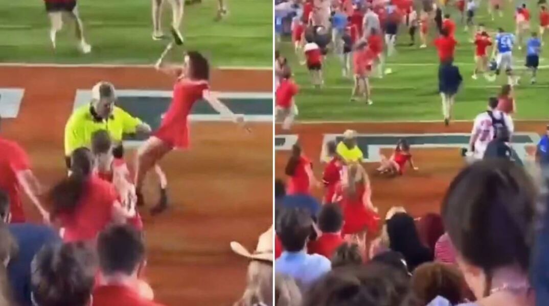 Viral το βίντεο που δείχνει σεκιούριτι να «γκρεμίζει» κοπέλα που προσπάθησε να μπει σε γήπεδο