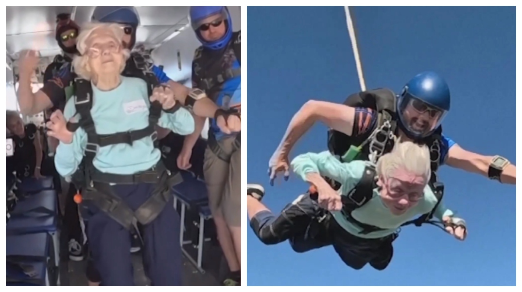 Ατρόμητη γυναίκα 104 ετών έκανε πτώση με αλεξίπτωτο στις Ηνωμένες Πολιτείες