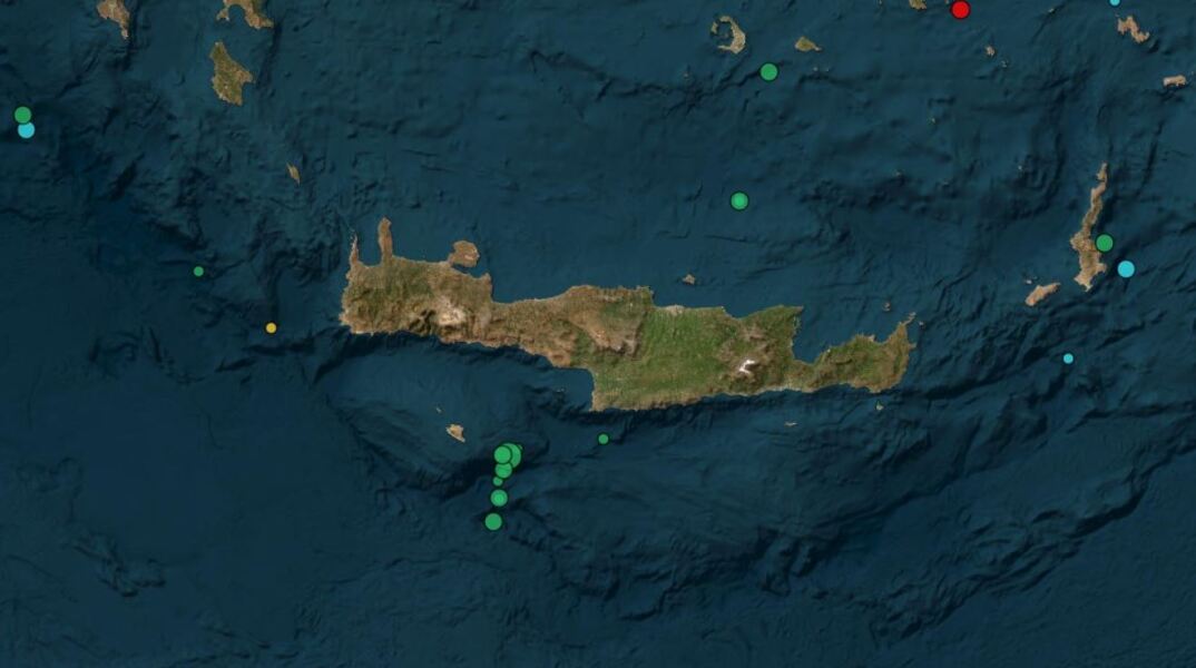 Σεισμός 4 βαθμών της κλίμακας Ρίχτερ νότια της Κρήτης
