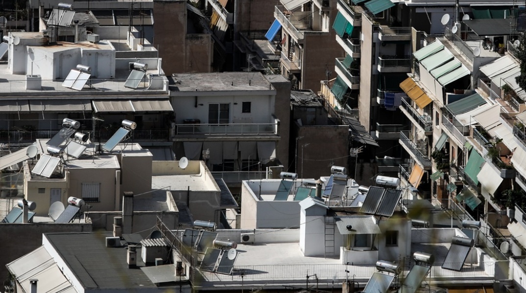 Κτίρια στην Αττική και λήψη από ψηλά