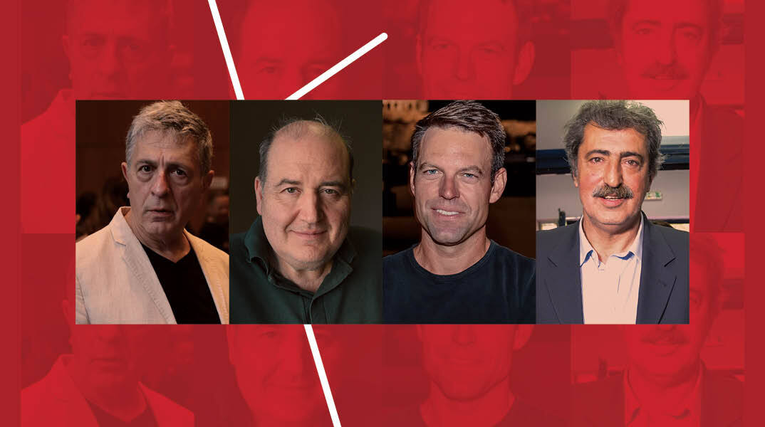Τα πρόσωπα που πρωταγωνιστούν σήμερα στις ειδήσεις για τον ΣΥΡΙΖΑ: Στέλιος Κούλογλου, Νίκος Φίλης, Στέφανος Κασσελάκης, Παύλος Πολάκης