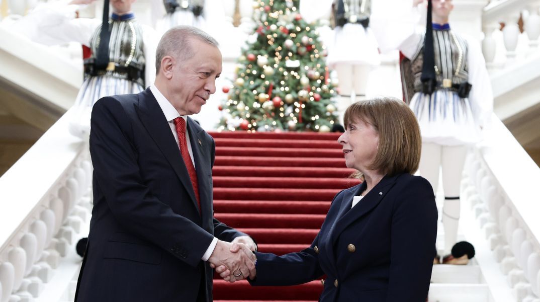 Κατερίνα Σακελλαροπούλου: Η Πρόεδρος της Δημοκρατίας υποδέχθηκε τον Ταγίπ Ερντογάν - Η συνομιλία τους για τις σχέσεις μεταξύ Ελλάδας και Τουρκίας.