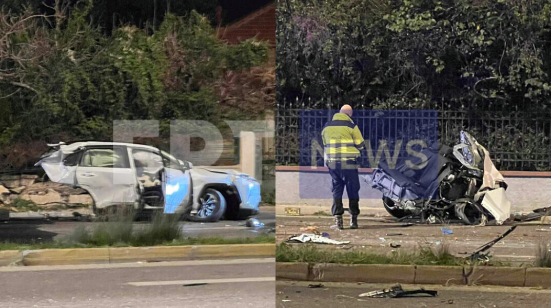 Εικόνες από το τροχαίο δυστύχημα στη Λεοφώρο Βουλιαγμένης 