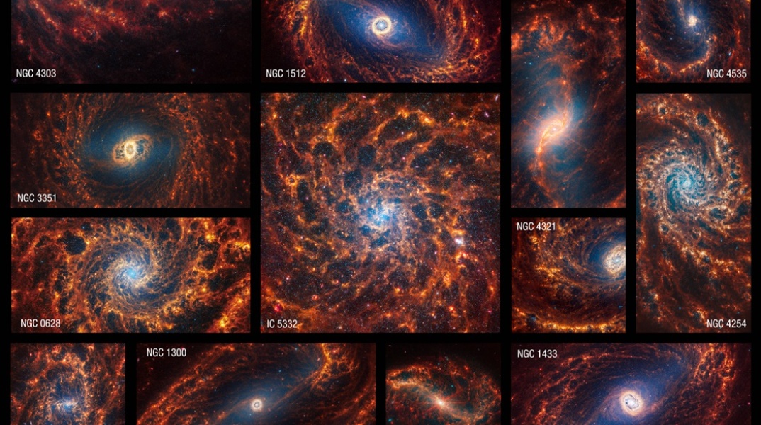 Εικόνες που κατέγραψε το James Webb από το σμήνος 19 σπειροειδών γαλαξιών
