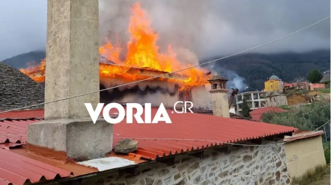 Φωτιά στο Άγιον Όρος στο Ιερό Καλύβι Ζωοδόχου Πηγής