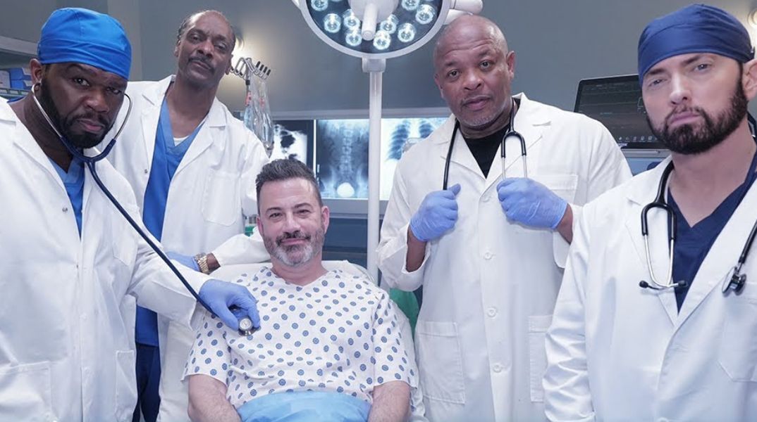 «Dre’s Anatomy»: Το νέο σκετς που παρουσιάστηκε στο «Jimmy Kimmel Live» - Με τους θρύλους του ραπ Dr. Dre, Snoop Dogg, 50 Cent και Eminem.