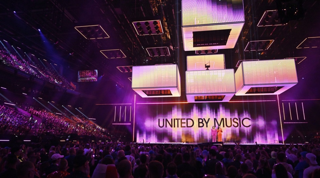 Στιγμιότυπο από τη σκηνή της Eurovision 2024