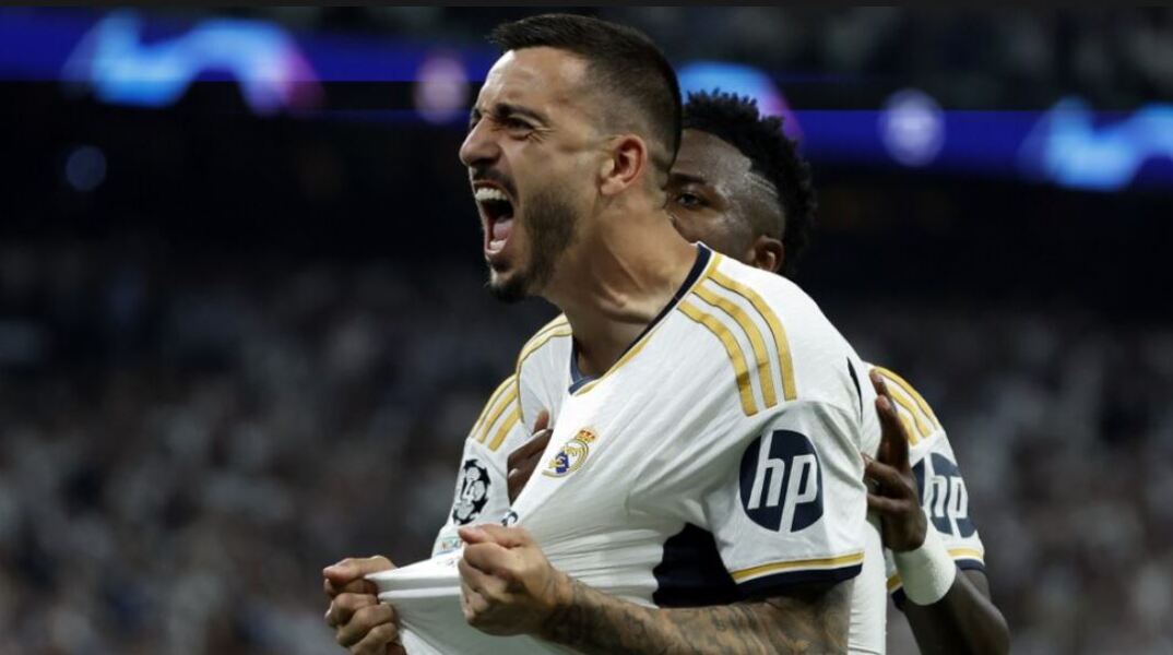 Ο Χοσελού πανηγυρίζει το γκολ πρόκρισης που σημείωσε για την Ρεάλ Μαδρίτης