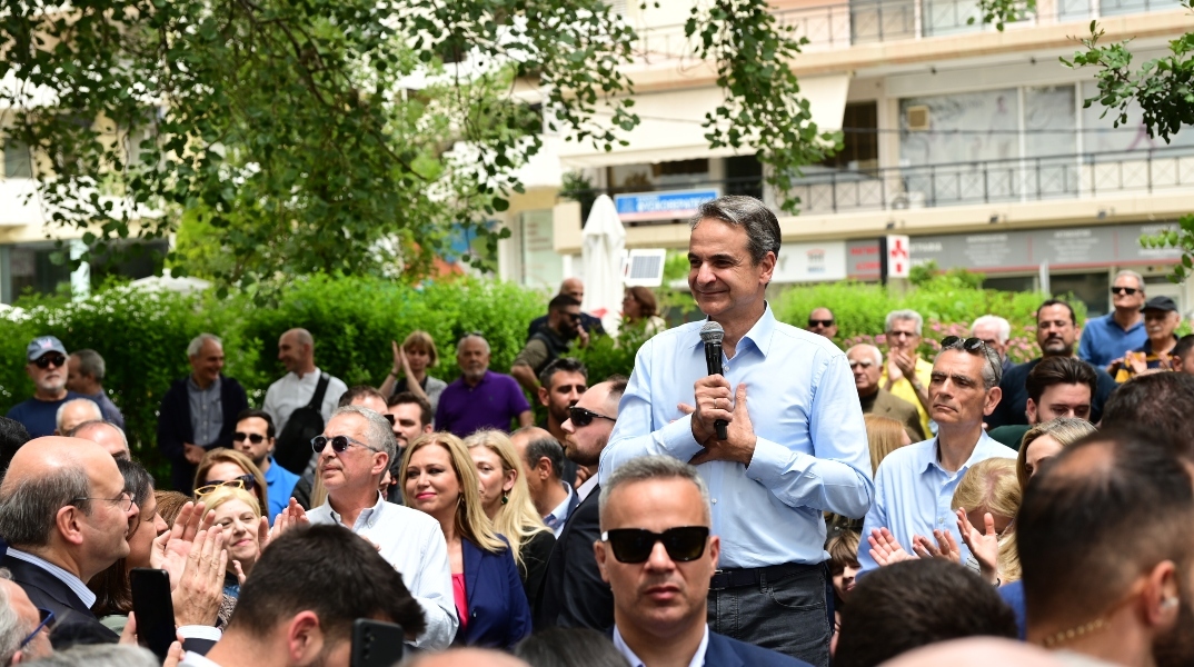 O πρωθυπουργός Κυριάκος Μητσοτάκης σε ομιλία του στα Βριλήσσια