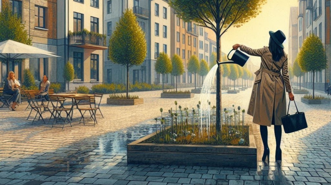 Ποτίζοντας τα δέντρα της γειτονιάς μου