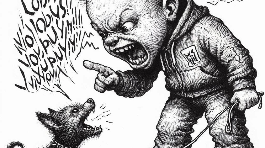 Παιδιά που χτυπούν σκυλιά