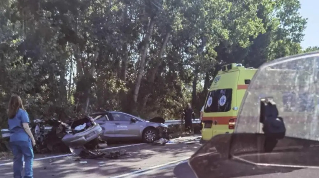 Εικόνα από το τροχαίο δυστύχημα στην Ξάνθη
