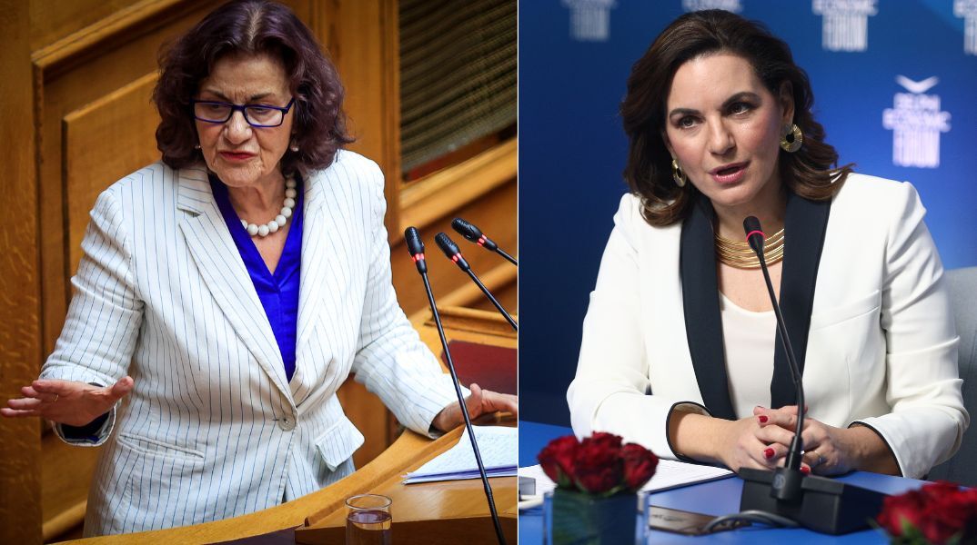 Εξηγήσεις δίνει η Θεανώ Φωτίου για το επεισόδιο με την Όλγα Κεφαλογιάννη - Είχε πει «άει στο διάολο» απευθυνόμενη στην υπουργό Τουρισμού. 