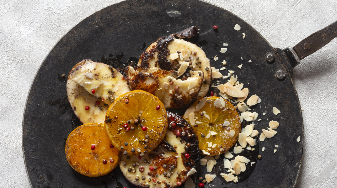 Σαγανάκι με κρασοτύρι Κω 