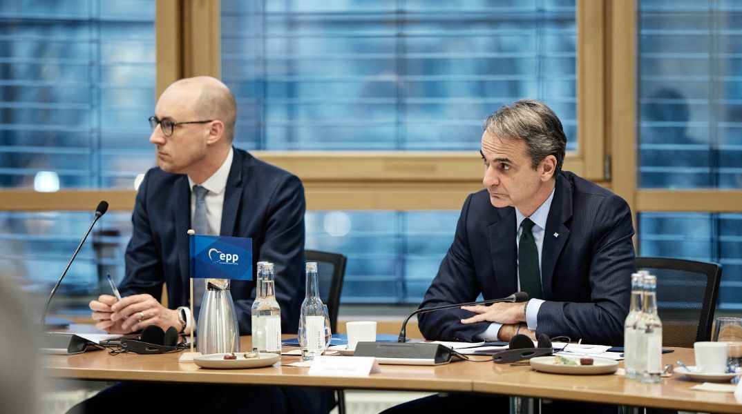 Ο Κυριάκος Μητσοτάκης στη σύνοδο των ηγετών του ΕΛΚ