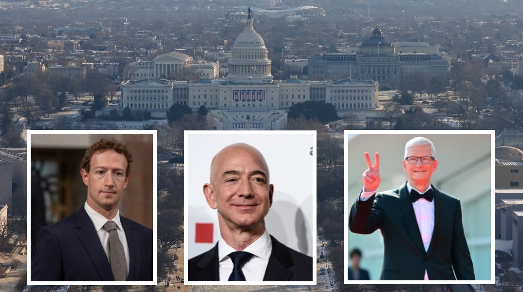 Ορκωμοσία Τραμπ: Τζεφ Μπέζος, Μαρκ Ζάκερμπεργκ, Σούνταρ Πιτσάι, Τιμ Κουκ στην εκκλησιαστική λειτουργία για τους εορτασμούς.