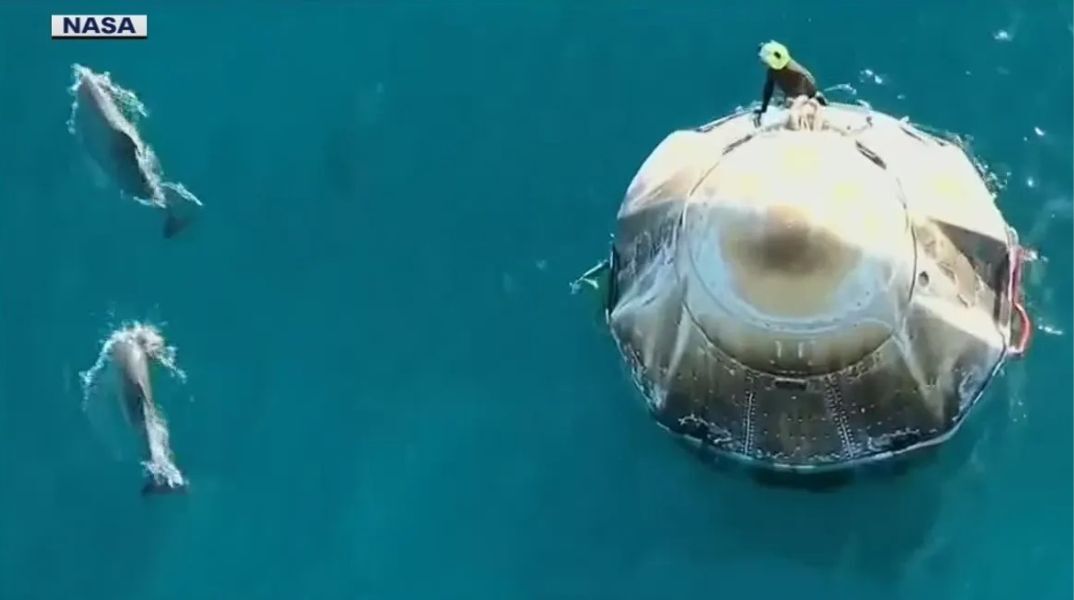 Κοπάδι δελφινιών υποδέχτηκε τους αστροναύτες της NASA, κατά την προσθαλάσσωση της κάψουλας της SpaceX - Αναδύθηκαν μέσα από τα νερά