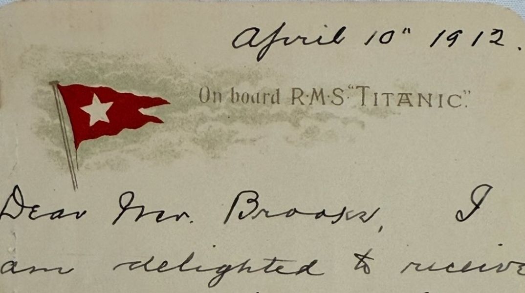 Τιτανικός: Η επιστολή του Αρχιμπάλντ Γκρέισι για το διάσημο ναυάγιο πωλήθηκε για 300.000 λίρες - Καταρρίφθηκε το προηγούμενο ρεκόρ 