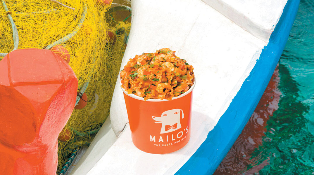 Mailo’s The Pasta Project: Η ξακουστή τηνιακή γαριδομακαρονάδα του Ντίνου σε ένα Mailo’s Cup