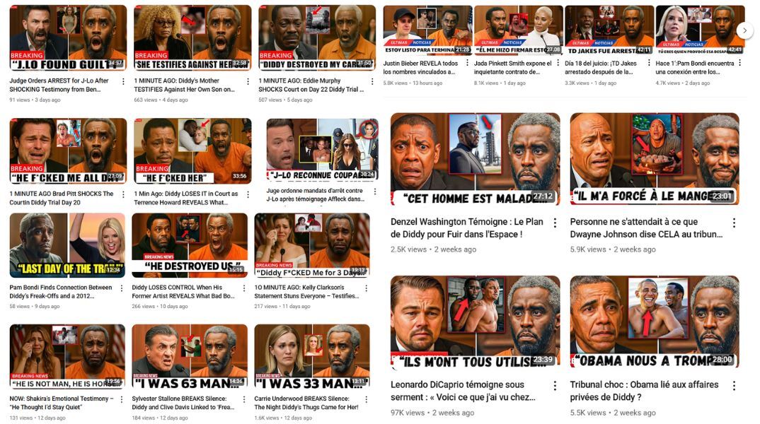 Ψεύτικα, δημιουργημένα από τεχνητή νοημοσύνη βίντεο για τη δίκη του Diddy συγκεντρώνουν εκατομμύρια προβολές στο YouTube - Παραπληροφόρηση με στόχο τα κέρδη