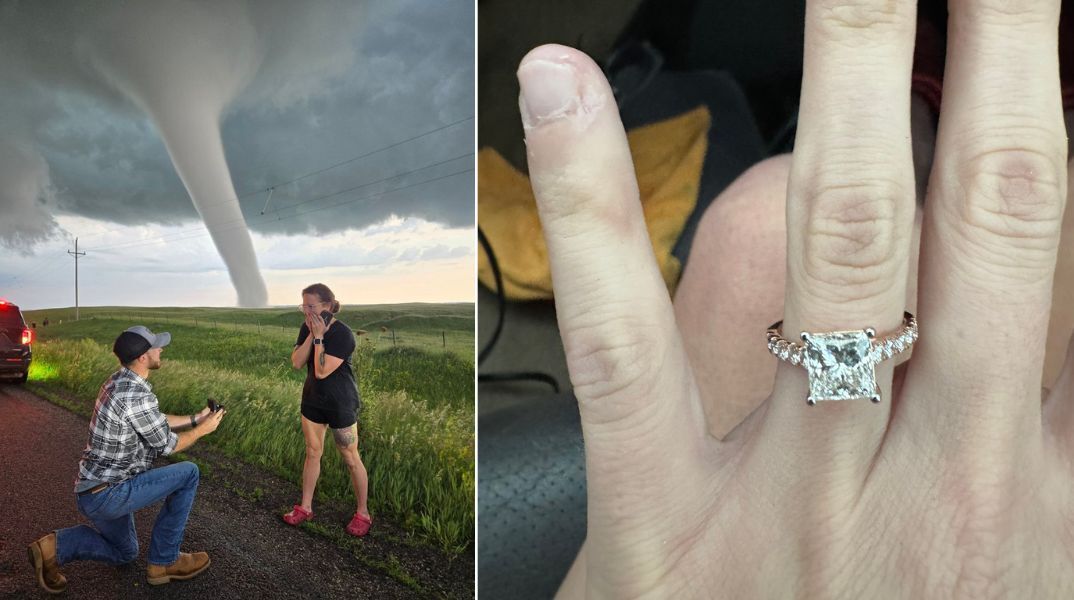 Αρραβώνας ζευγαριού κυνηγών καταιγίδων μπροστά σε ανεμοστρόβιλο στη Νότια Ντακότα - Μια πρόταση γάμου που σάρωσε το διαδίκτυο.