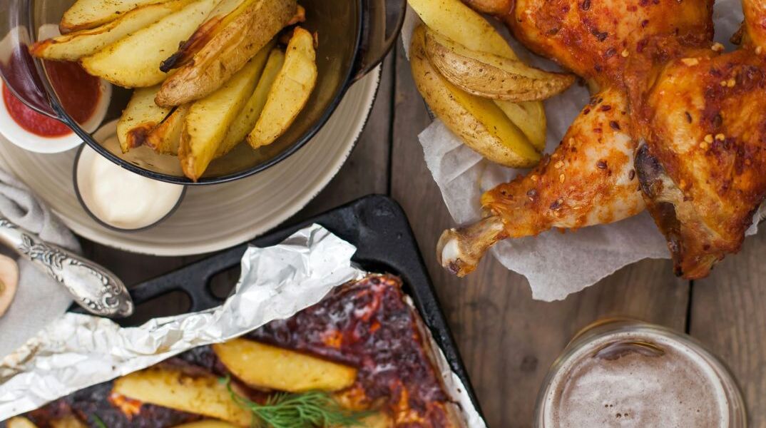 Κοτόπουλο στον φούρνο με δεντρολίβανο και λαχανικά