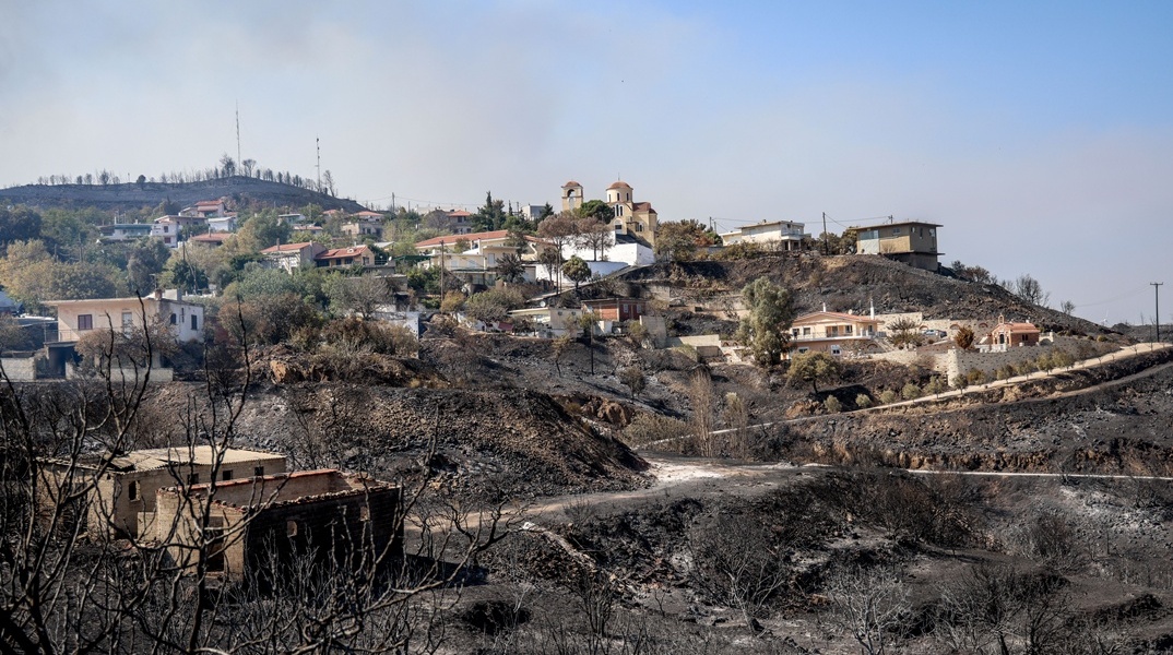 Καμένες εκτάσεις στη Χίο