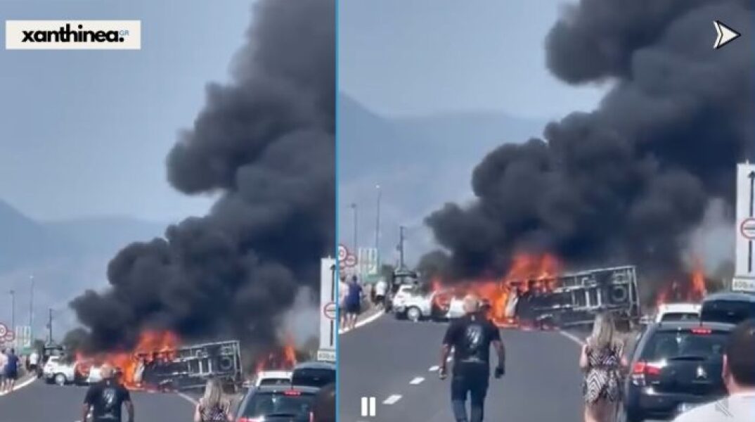 Τραγωδία στην Εγνατία Οδό: Τρία άτομα απανθρακώθηκαν μετά από σύγκρουση φορτηγού με ΙΧ