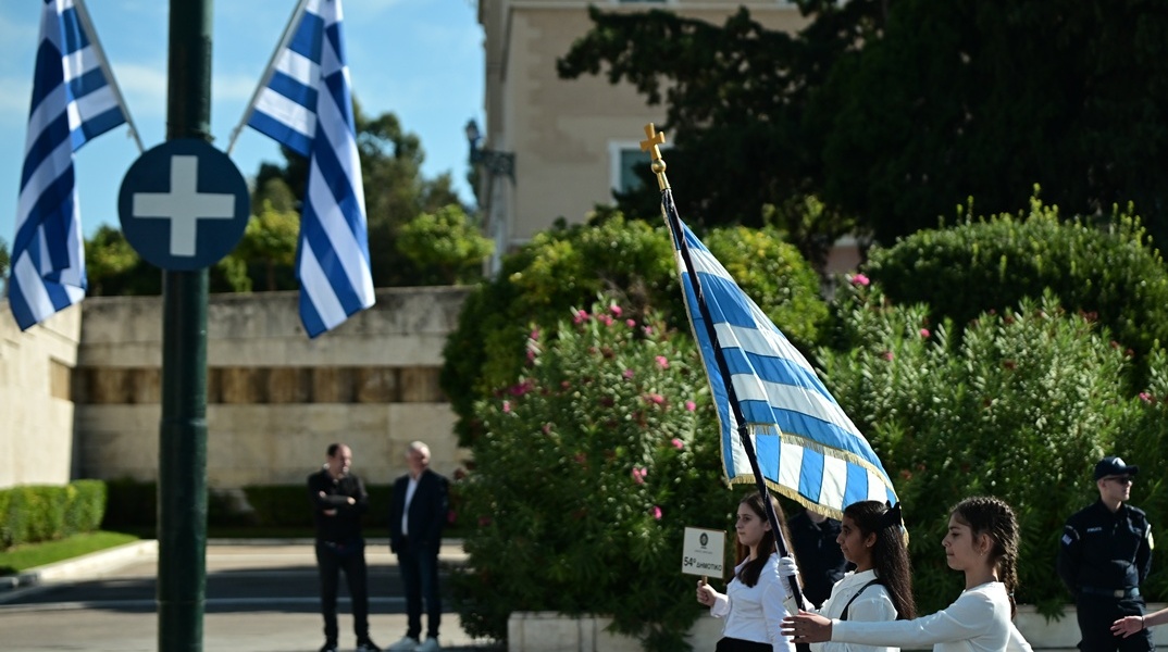 Στιγμιότυπο από την παρέλαση της 28ης Οκτωβρίου στην Αθήνα
