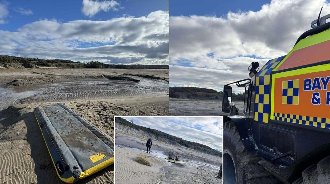 Διέσωσαν άνδρα παγιδευμένο σε κινούμενη άμμο σε παραλία της Βρετανίας, την ώρα που ανέβαινε η παλίρροια - Η ομάδα έκανε λόγο για «σουρεαλιστική εμπειρία»