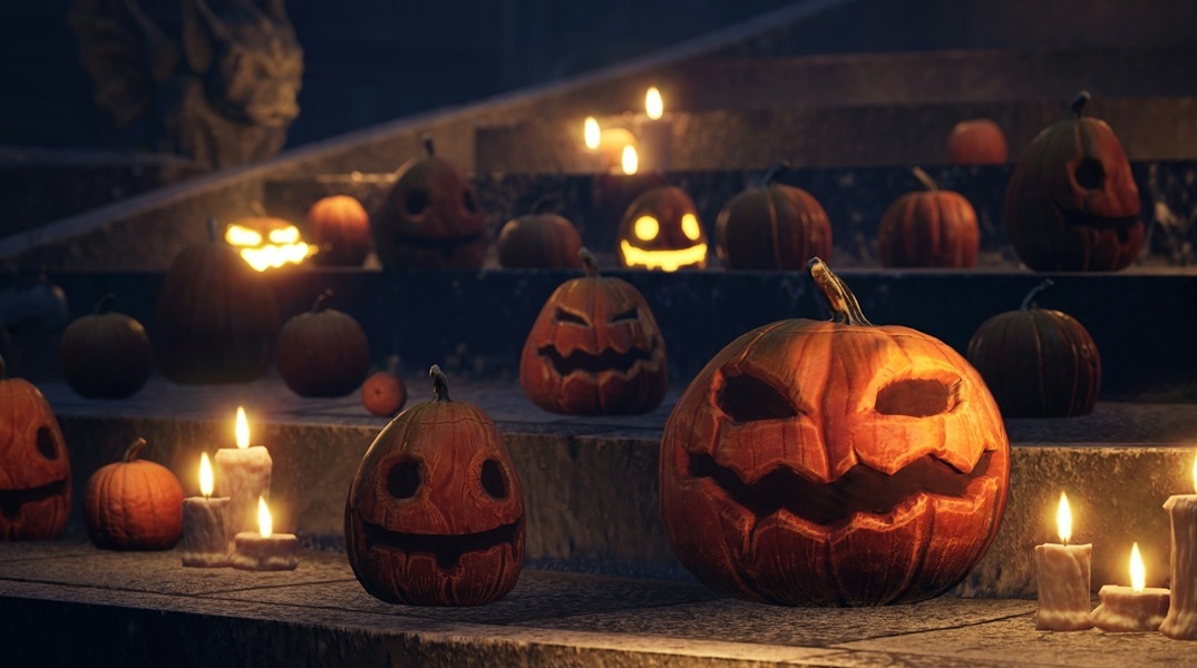 Κολοκύθες και κεριά 