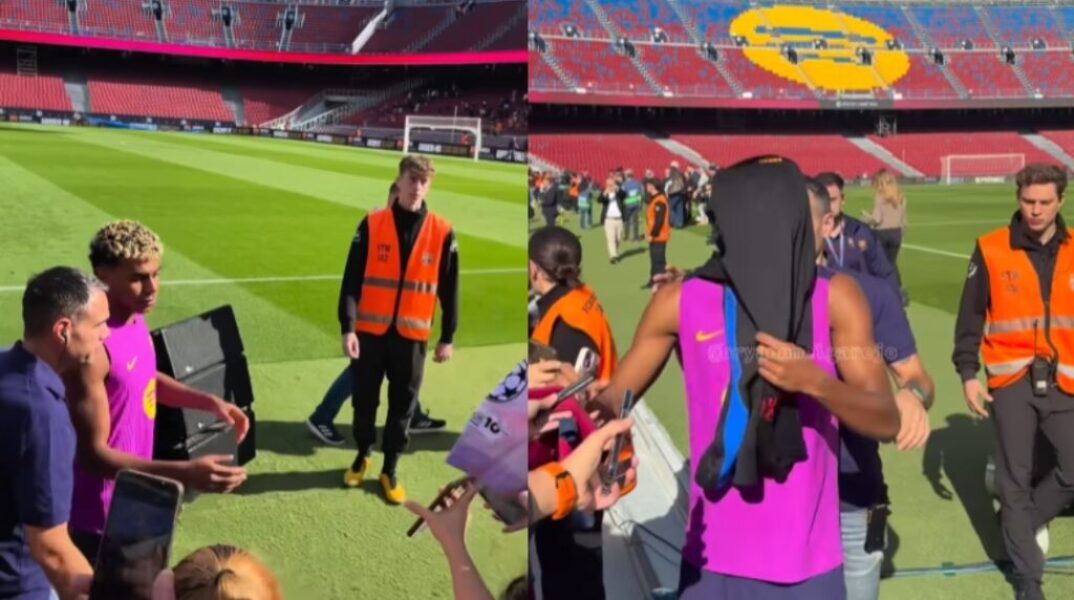 Bullseye – Φίλαθλος της Μπάρτσα πέταξε τη μπλούζα και σκέπασε τον Γιαμάλ 