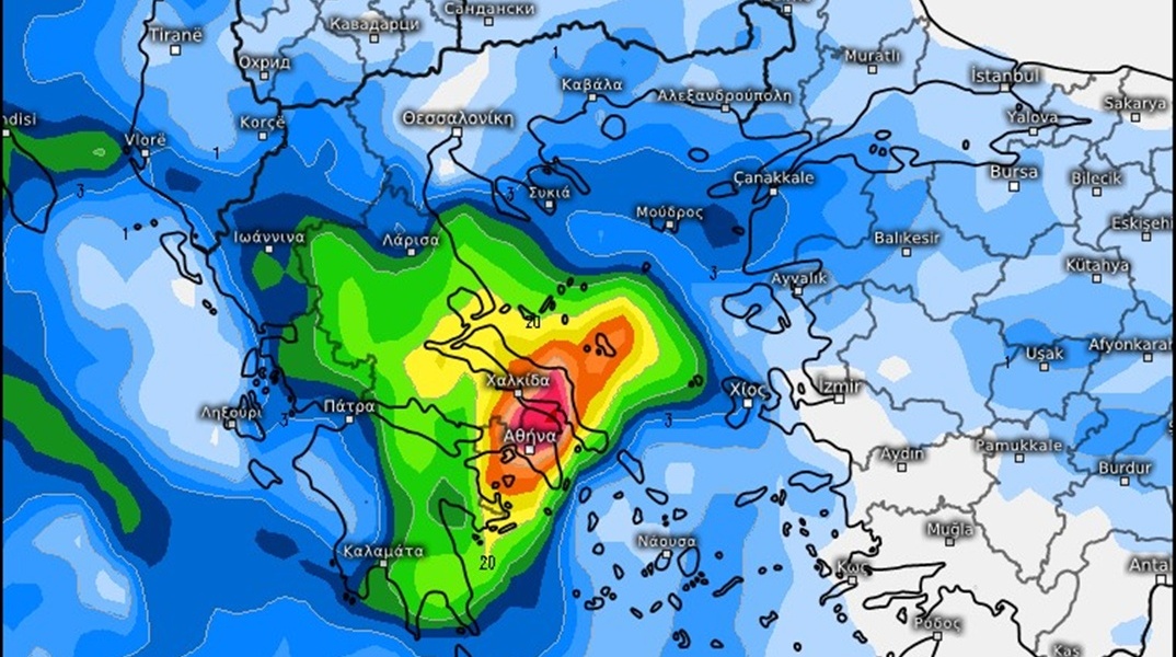 Χάρτης για την κακοκαιρία στην Αττική