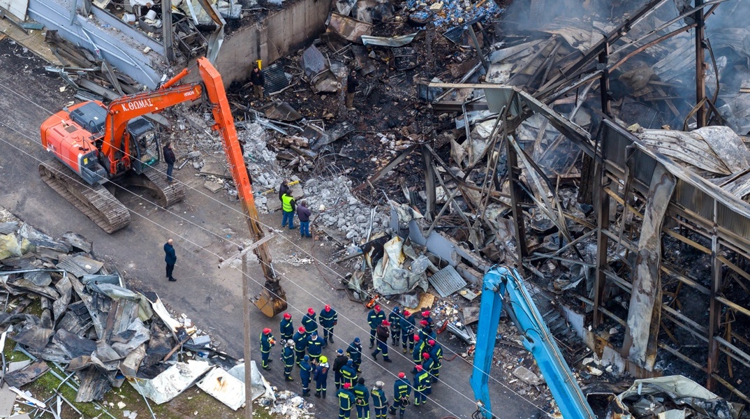 Εικόνα από την καταστραμένη πτέρυγα της Βιολάντα στα Τρίκαλα