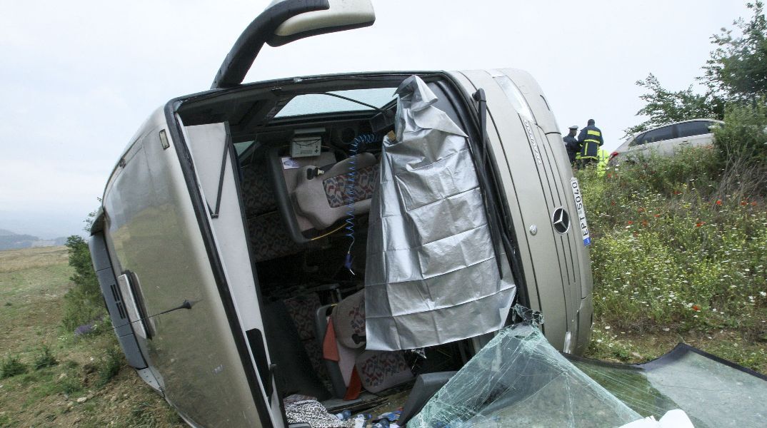 Τροχαίο με σχολικό λεωφορείο, φωτογραφία αρχείου