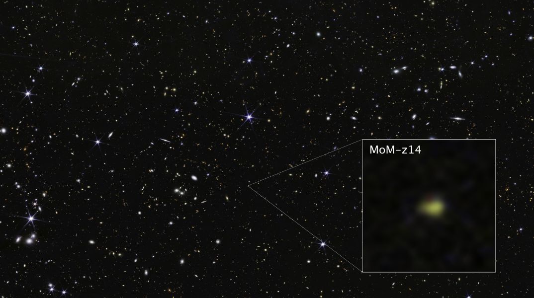 Το τηλεσκόπιο James Webb εντοπίζει τον γαλαξία MoM‑z14, τον πιο μακρινό και αρχαίο που έχει παρατηρηθεί, προσφέροντας νέα στοιχεία για το πρώιμο σύμπαν 