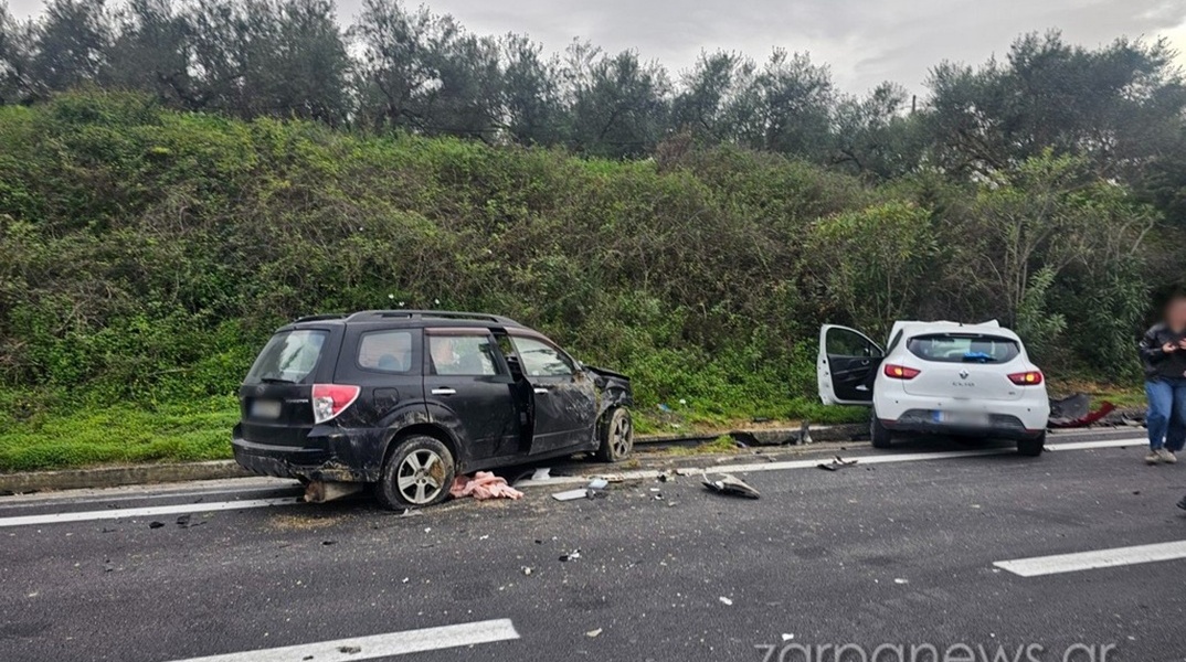 Εικόνα από το τροχαίο δυστύχημα στον ΒΟΑΚ