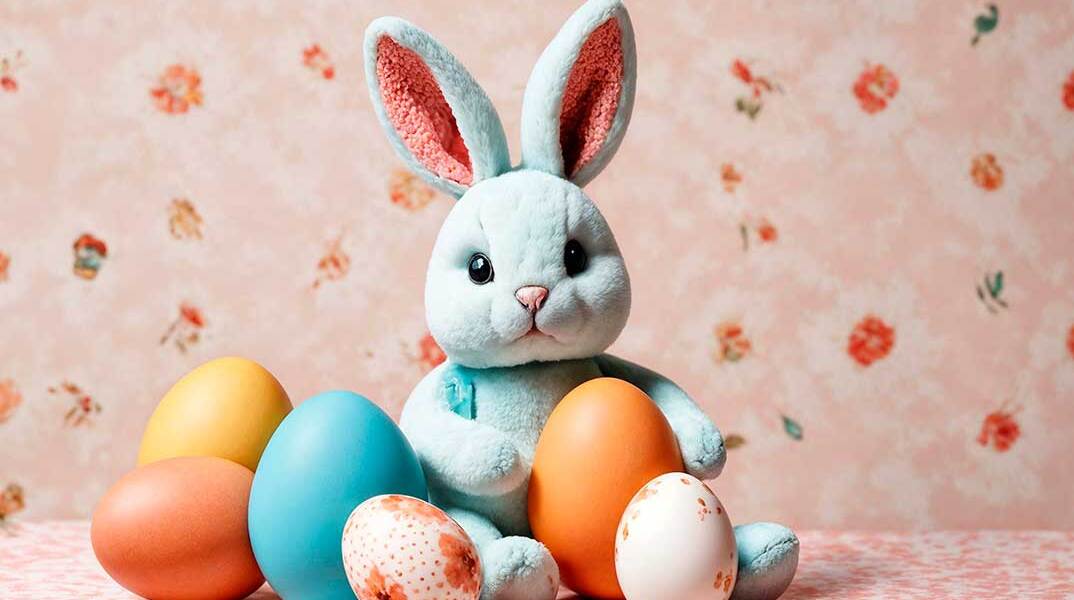 Πασχαλινά αυγά και λαγουδάκι